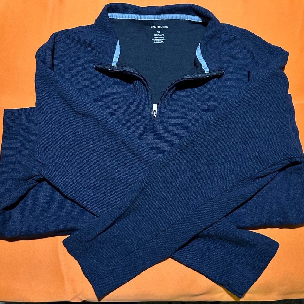 Van Heusen Men's Navy Half-Zip Sweater Like-New